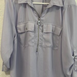 MICHAEL Michael Kors Lavender Zip-Up Blouse